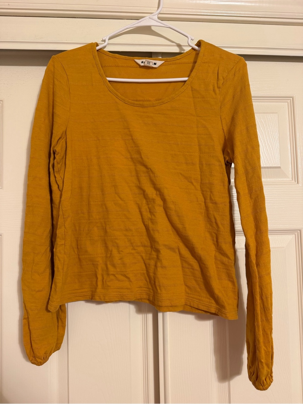 Boden Scoop Neck Textured Top Long Sleeve Top